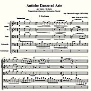 Respighi, Partitur